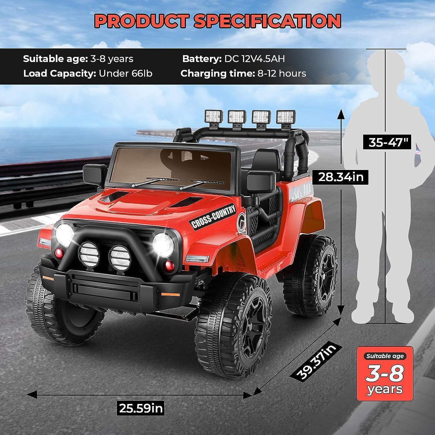 Electric Lamborghini Ride-On Car for Kids with Remote Control - 24/12V Truck Toy