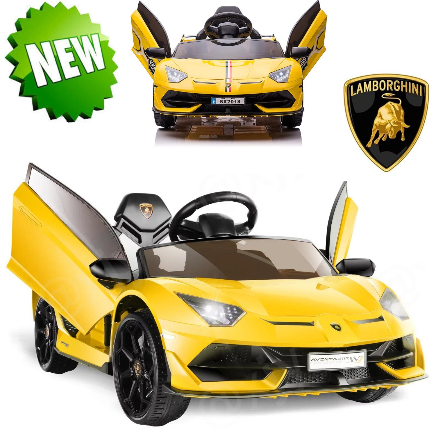 Electric Lamborghini Ride-On Car for Kids with Remote Control - 24/12V Truck Toy
