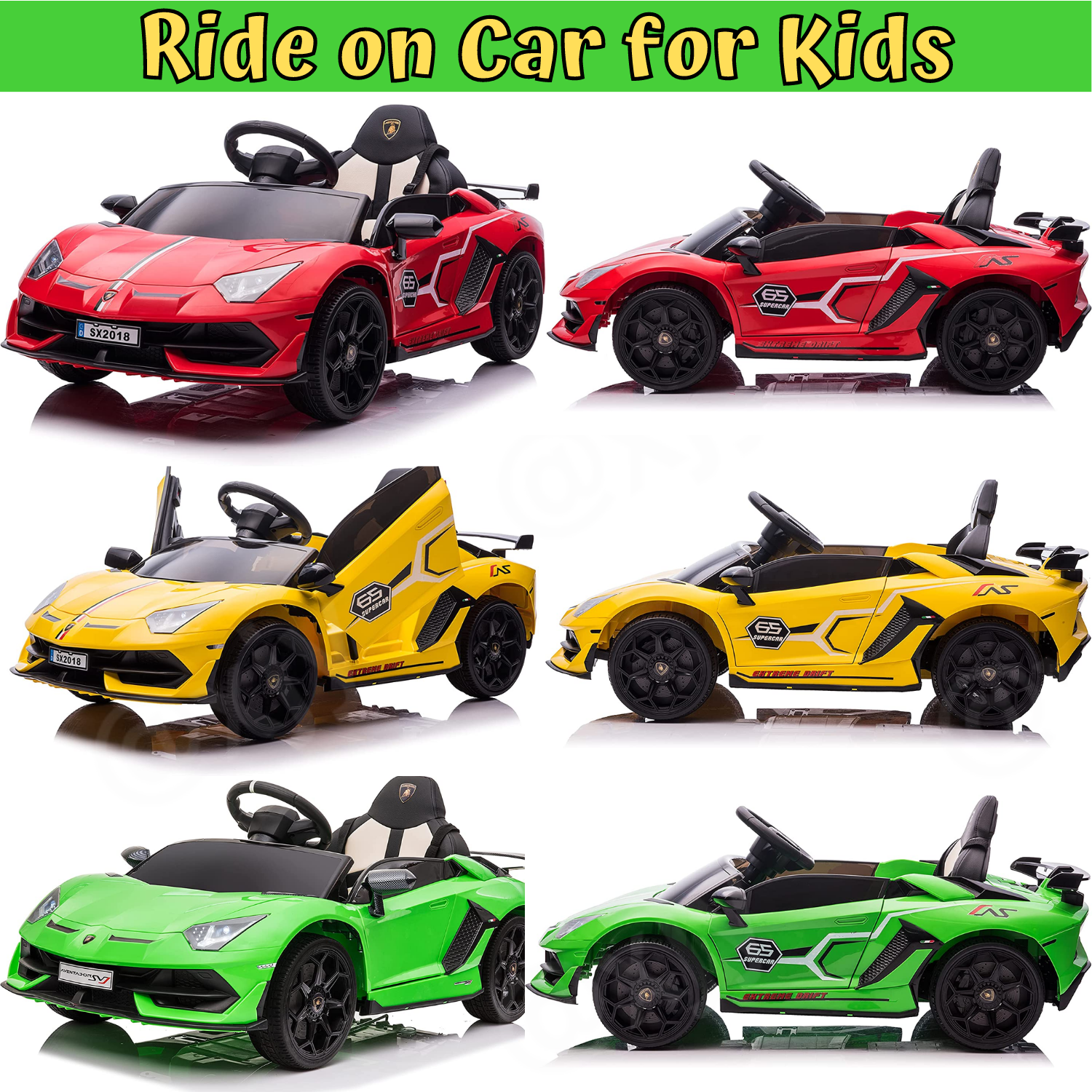 Electric Lamborghini Ride-On Car for Kids with Remote Control - 24/12V Truck Design
