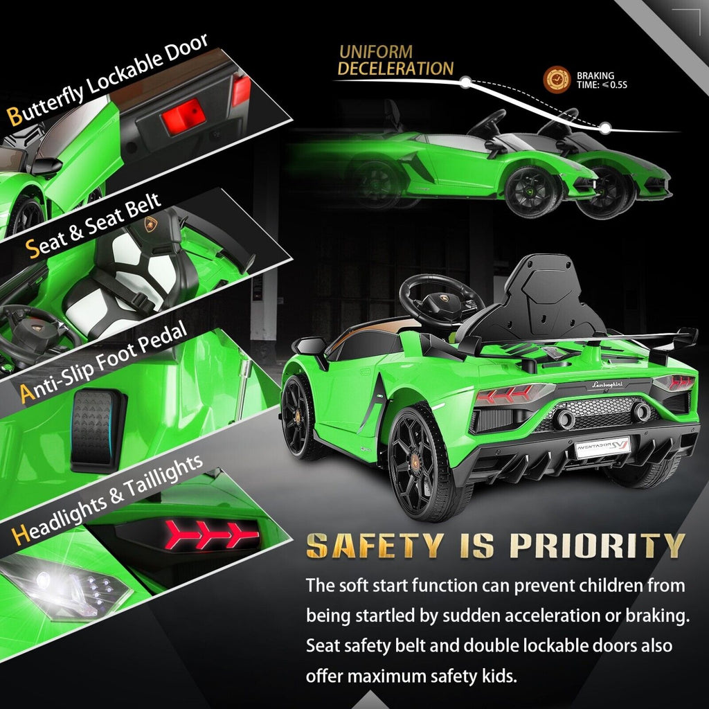 Electric Lamborghini Ride On Car for Kids with Remote Control and MP3 - Perfect Gift for Boys and Girls (12V)
