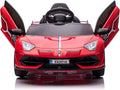 12V Licensed Lamborghini Ride-On Car with 3 Speeds, RC Headlights, and Hydraulic Doors