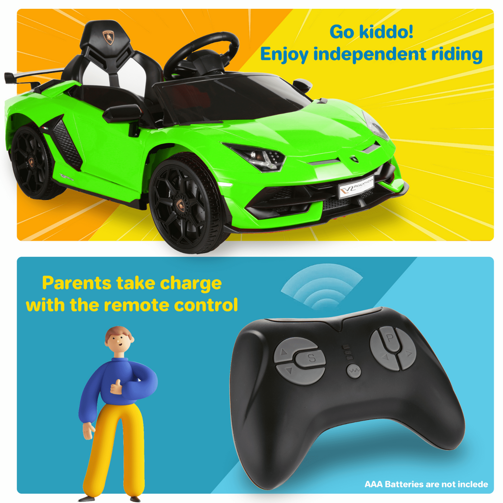 Electric Lamborghini Ride-On Car for Kids with Remote Control and MP3 Player - Perfect Gift for Kids