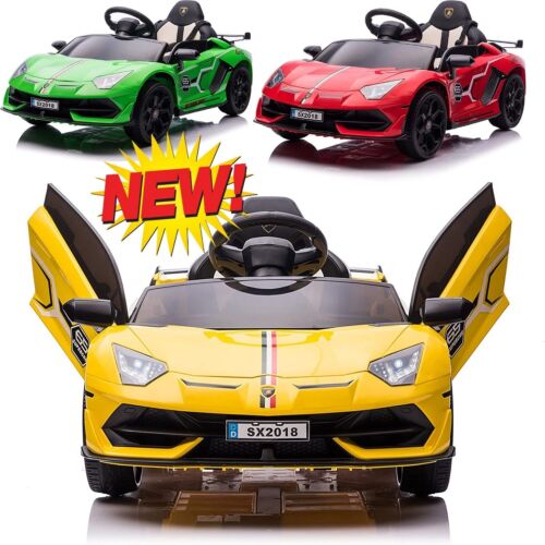 Electric Lamborghini Ride-On Car for Kids with Remote Control, MP3 Player, and 35W Motor