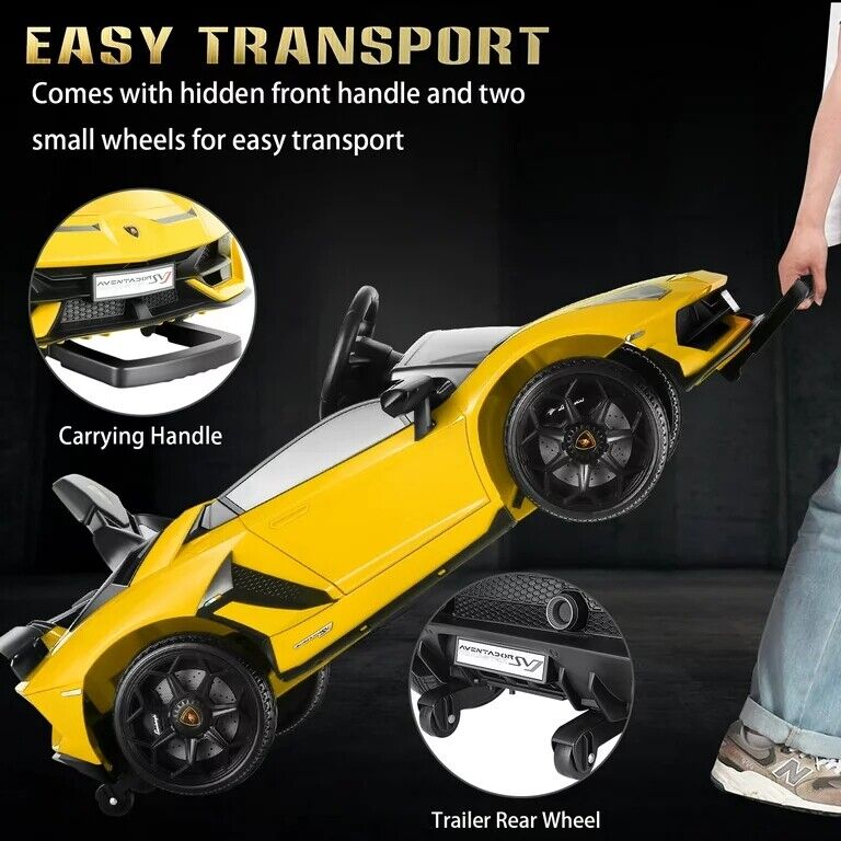 12V Lamborghini Kids Electric Ride On Car with Remote Control, MP3 Player & LED Lights