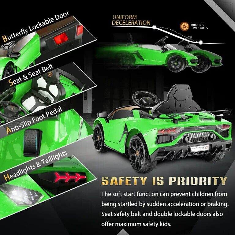 Licensed Lamborghini Electric Ride-On Car for Kids with Remote Control, MP3 and USB Connectivity