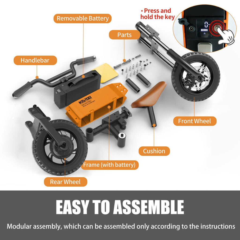 Electric Off-Road Ride On Bike for Kids - 24V 4Ah Battery Powered Outdoor Toy