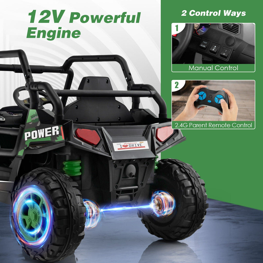 Electric Off-Road Truck for Kids with Realistic Horns and Engine Sounds - 12V