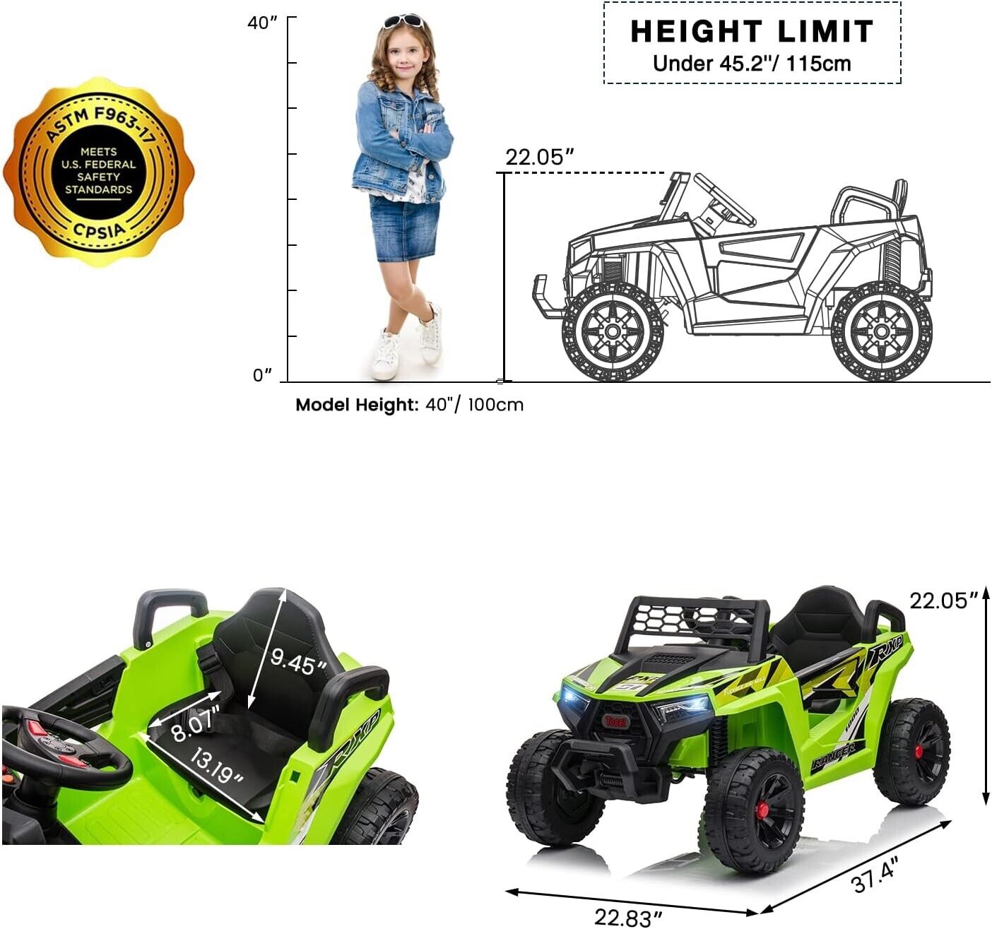 Electric Off-Road UTV Truck for Kids: 12V Ride-On with Forward and Reverse Function