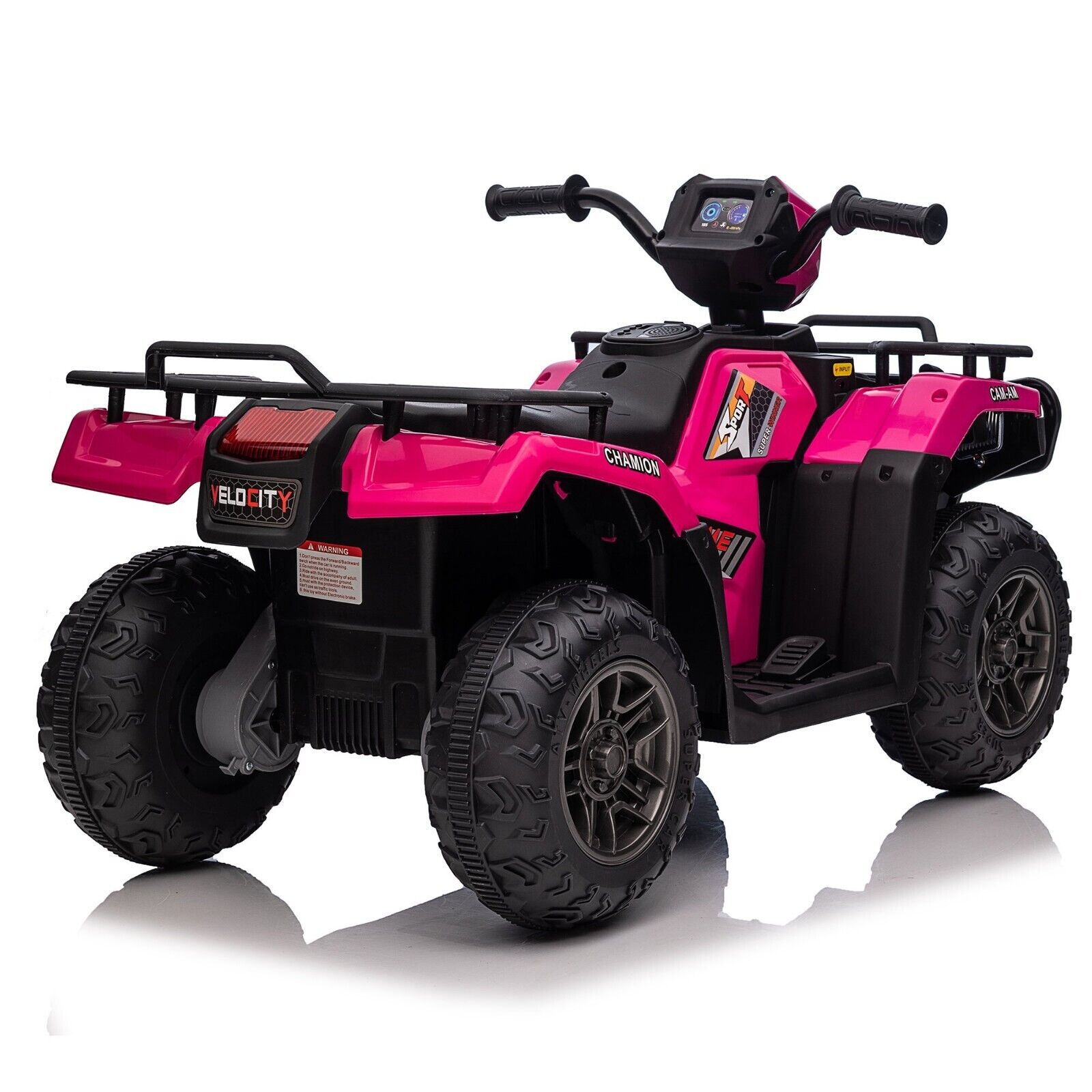 Electric Pink 4-Wheeler Quad for Kids with MP3 and Headlights - 2 Speeds