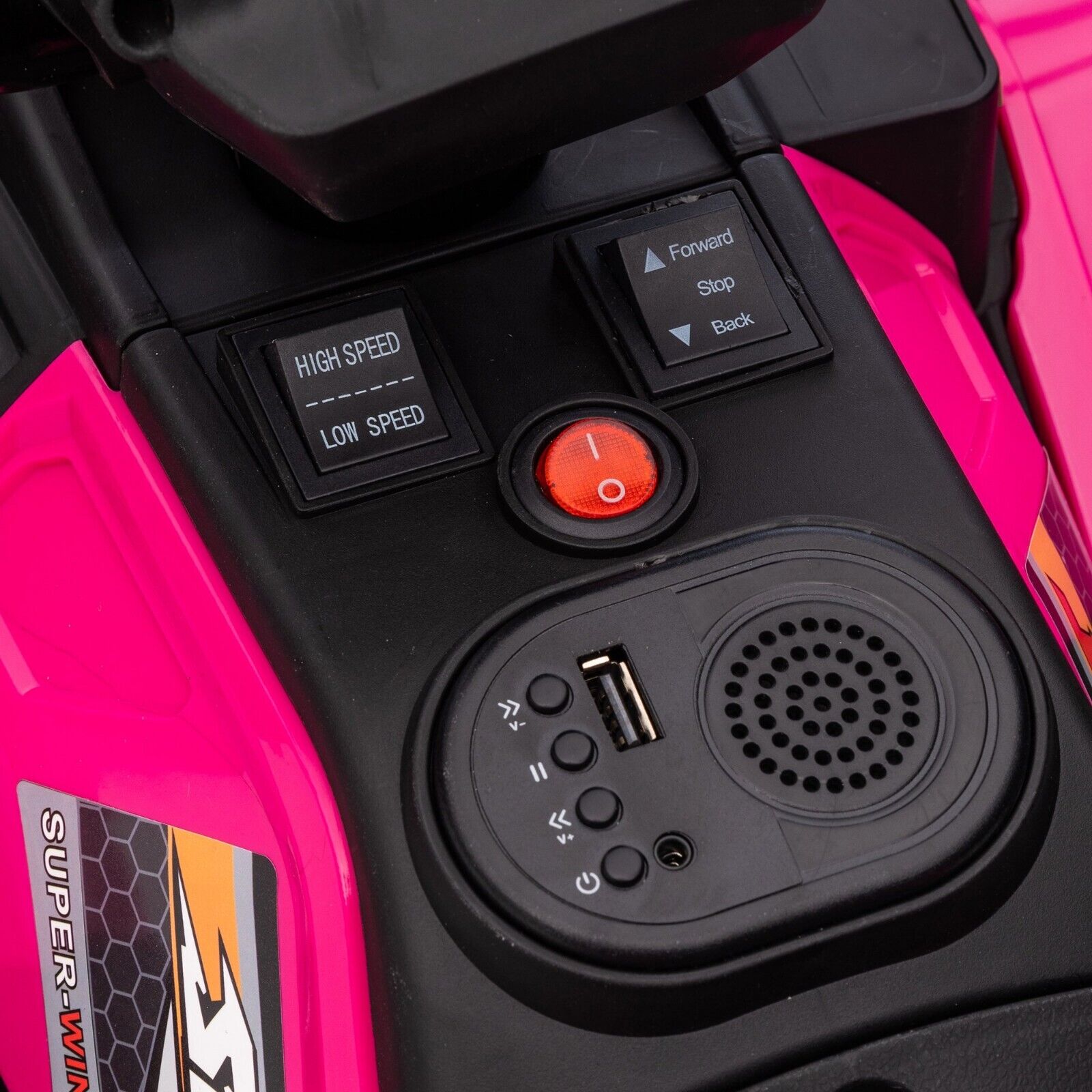 Electric ATV 4-Wheeler Quad Car for Kids with MP3 Player - Pink