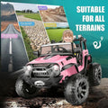 Electric Pink Ride-On Car for Kids with 2x200W Motors, Spring Suspension, and Remote Control