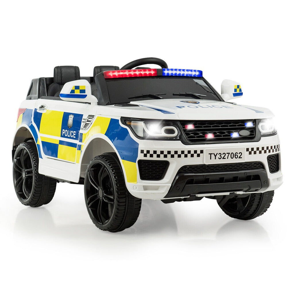 Electric Police Car Ride-On for Kids with Remote Control and LED Siren