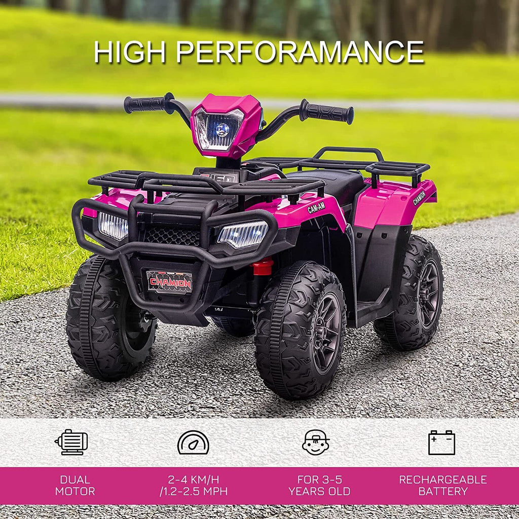 12V Battery Powered Kids Quad ATV Toy with LED Headlights