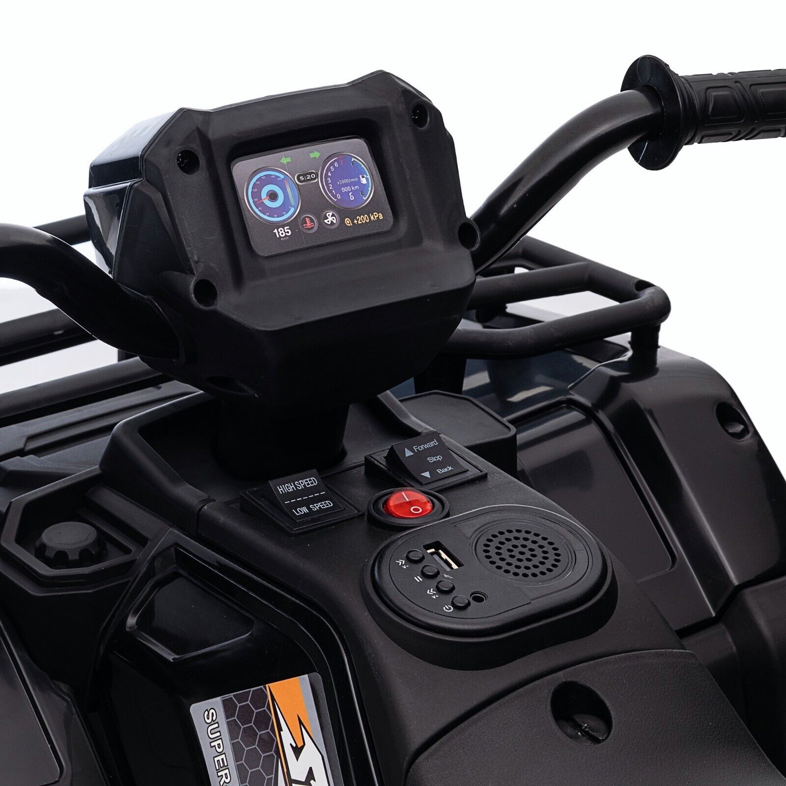 12V Battery Powered Kids Quad ATV Toy with LED Headlights