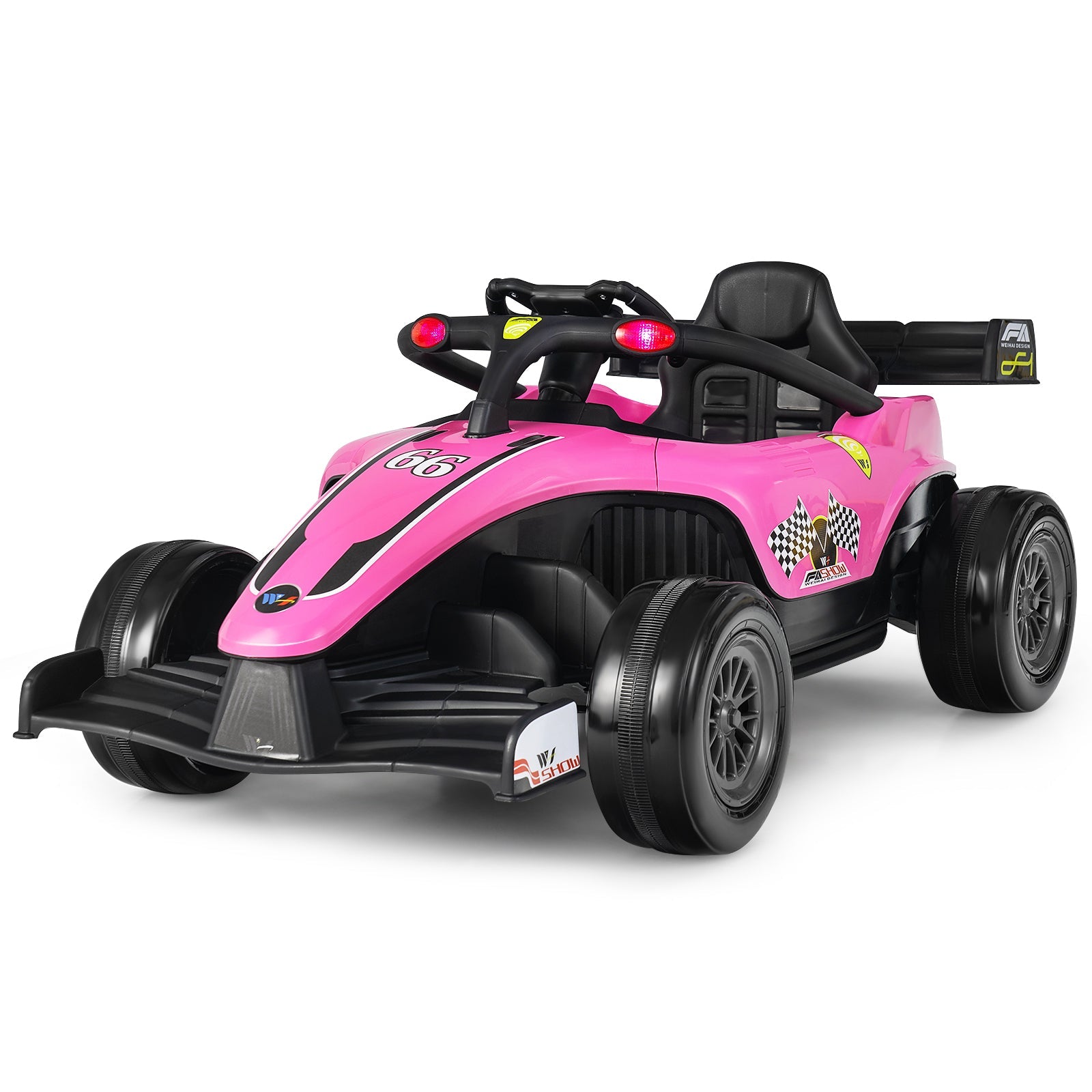 Electric Racing Truck for Kids with 2 Speeds, Remote Control, MP3 Player, and Lights - 12V