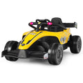 Electric Racing Truck for Kids with 2 Speeds, Remote Control, MP3 Player, and Lights - Yellow
