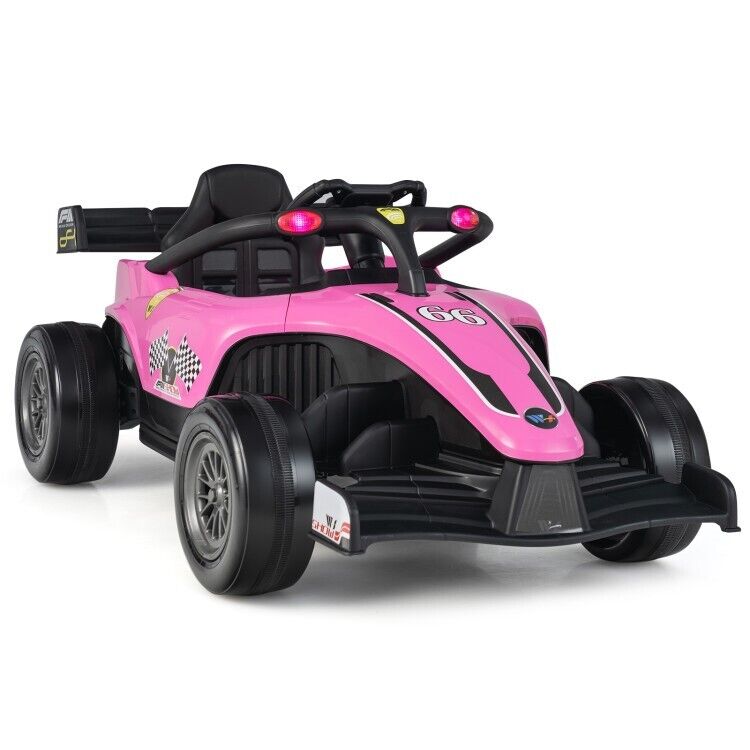 Electric Racing Truck for Kids with Remote & Manual Control and Lights - 12V Girls' Ride-On Toy