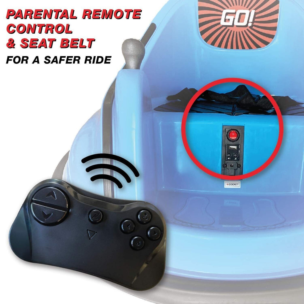 Electric RC Kids Bumper Car with Light and Music - Blue La... by The Bubble Factory