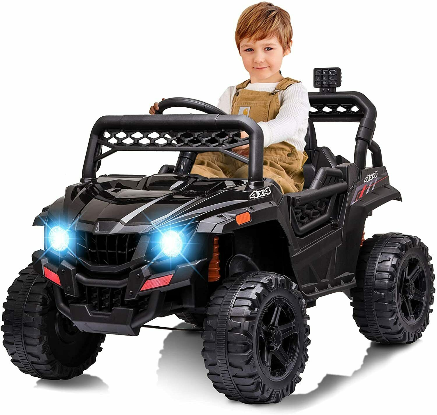 Electric RC Truck Ride-On Car for Kids with Remote Control - Black