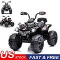 Electric Ride On ATV 4-Wheeler Quad Car for Kids with MP3 & LED Lights - Black