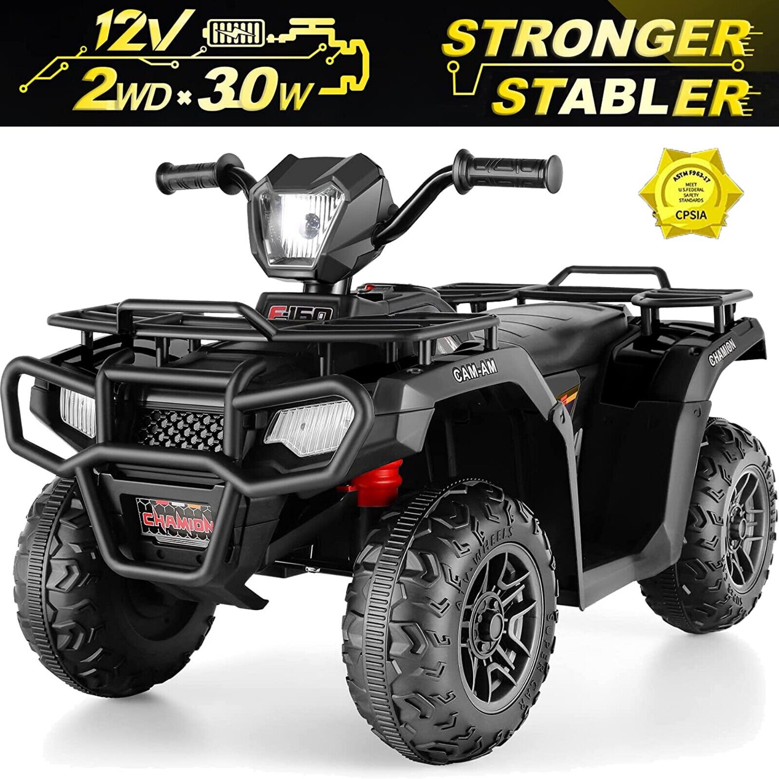 Electric ATV Car for Kids Ages 2-9 with 4-Wheel Drive and AUX Port