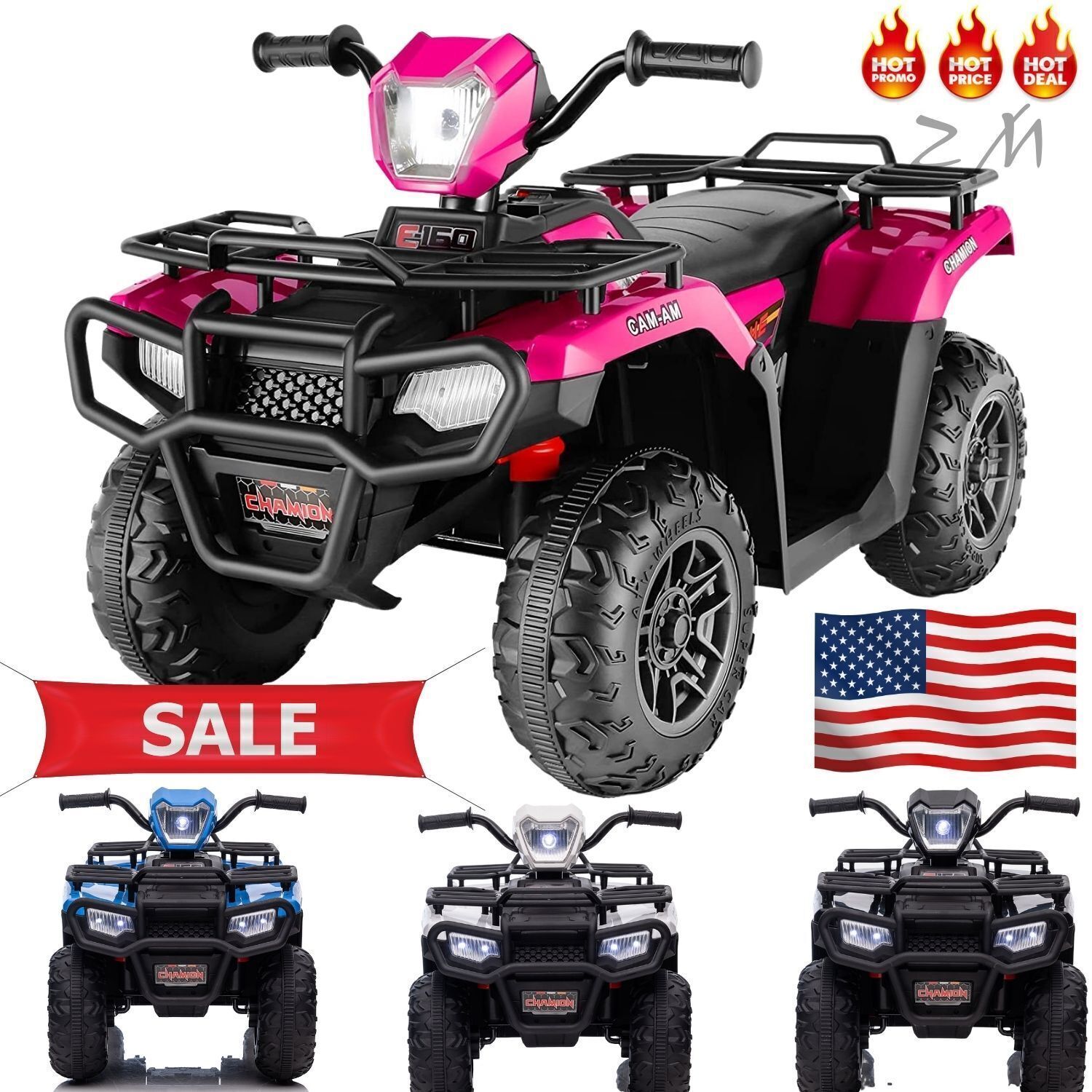 Electric 4-Wheeler ATV Quad for Kids with LED Lights, USB and MP3 Player - Perfect Gift for Boys and Girls