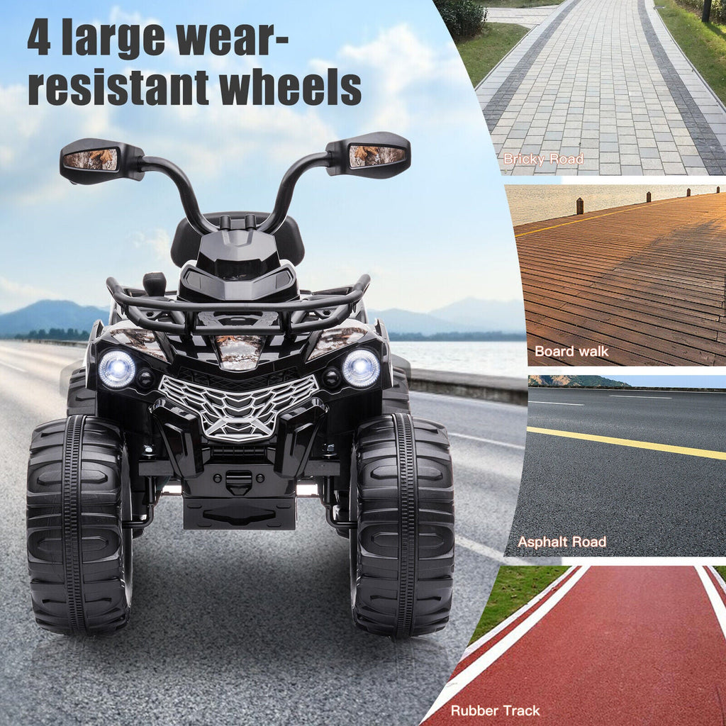 Electric Ride-On ATV Quad 4-Wheeler for Kids with MP3 and LED Lights - 2 Speed Options