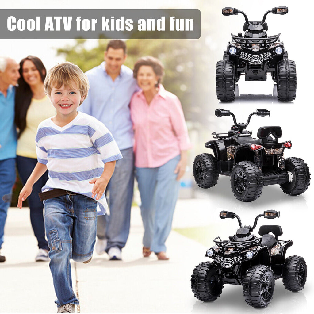 Electric ATV 4-Wheeler Quad Car Toy for Kids - 12V, 2 Speeds, Headlights, MP3 Compatible
