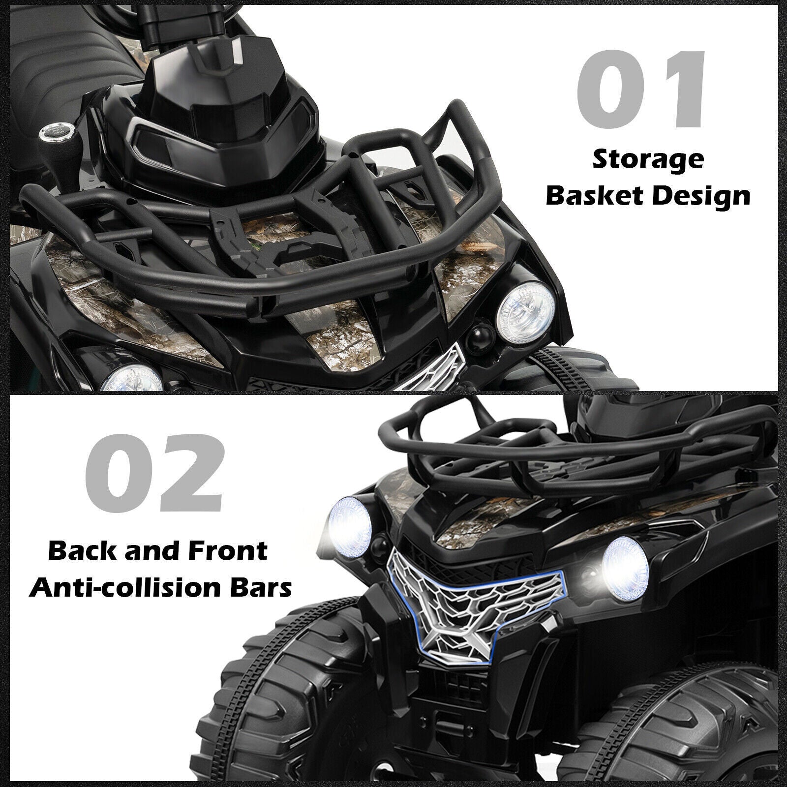 Electric Quad Ride-On Car for Kids with MP3 Player - 12V Battery Powered 4-Wheeler Truck