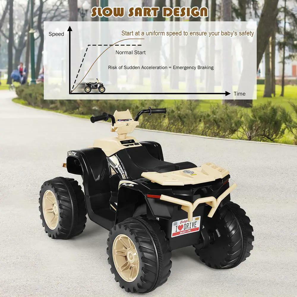 Electric Ride-On ATV Quad for Kids with LED Lights, Music, and Headlights