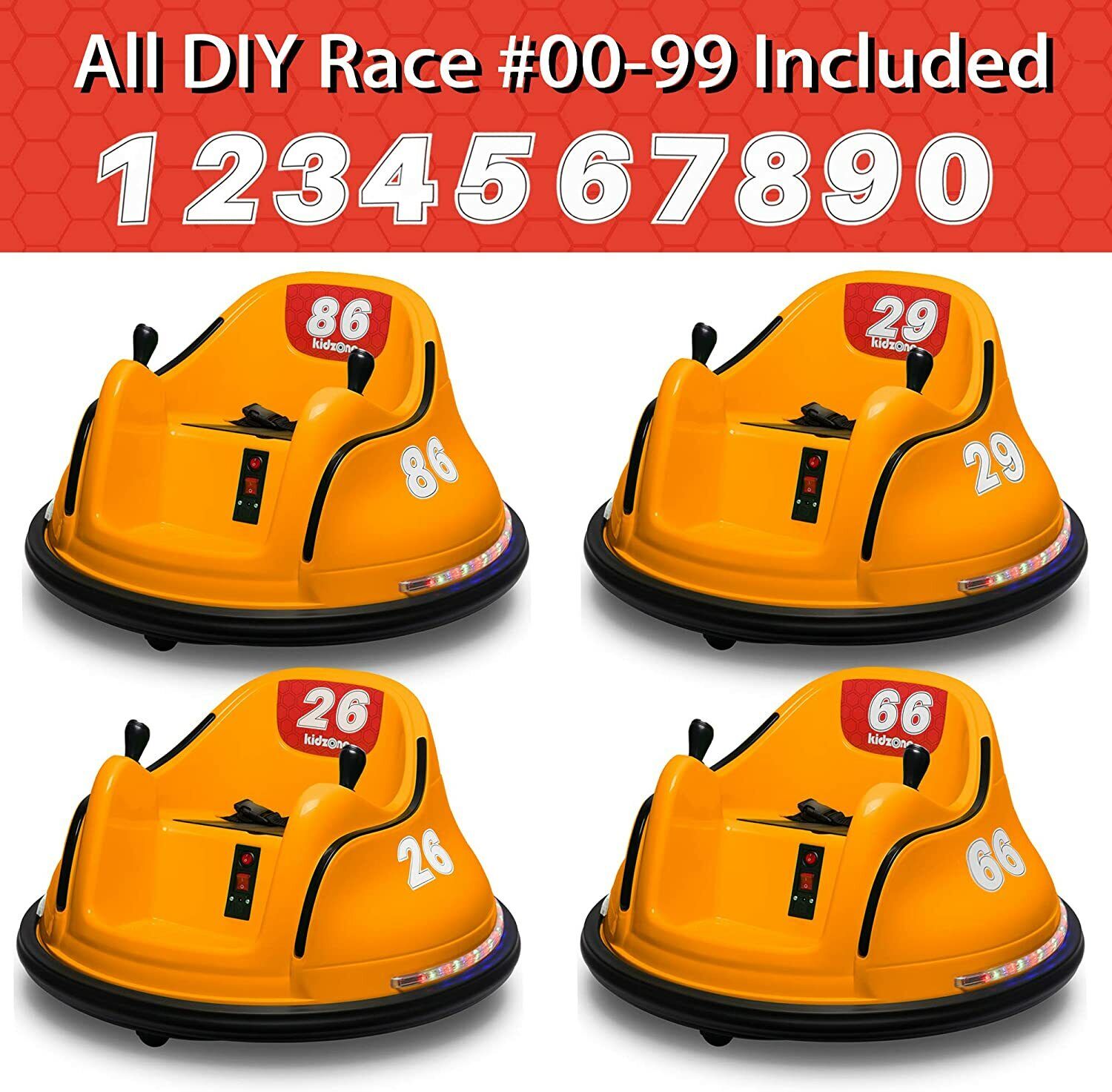 Electric Ride-On Bumper Car for Kids - 5 Vibrant Colors, Remote Control, and Lights Included