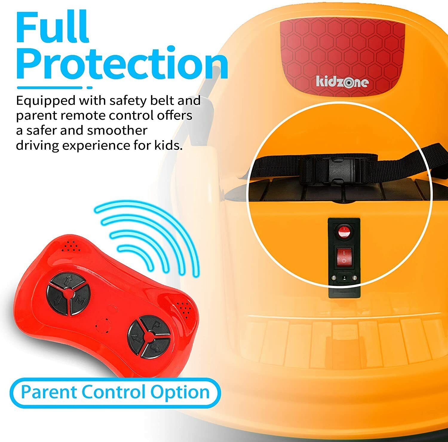 Electric Ride-On Bumper Car for Kids - 5 Vibrant Colors, Remote Control, and Lights Included