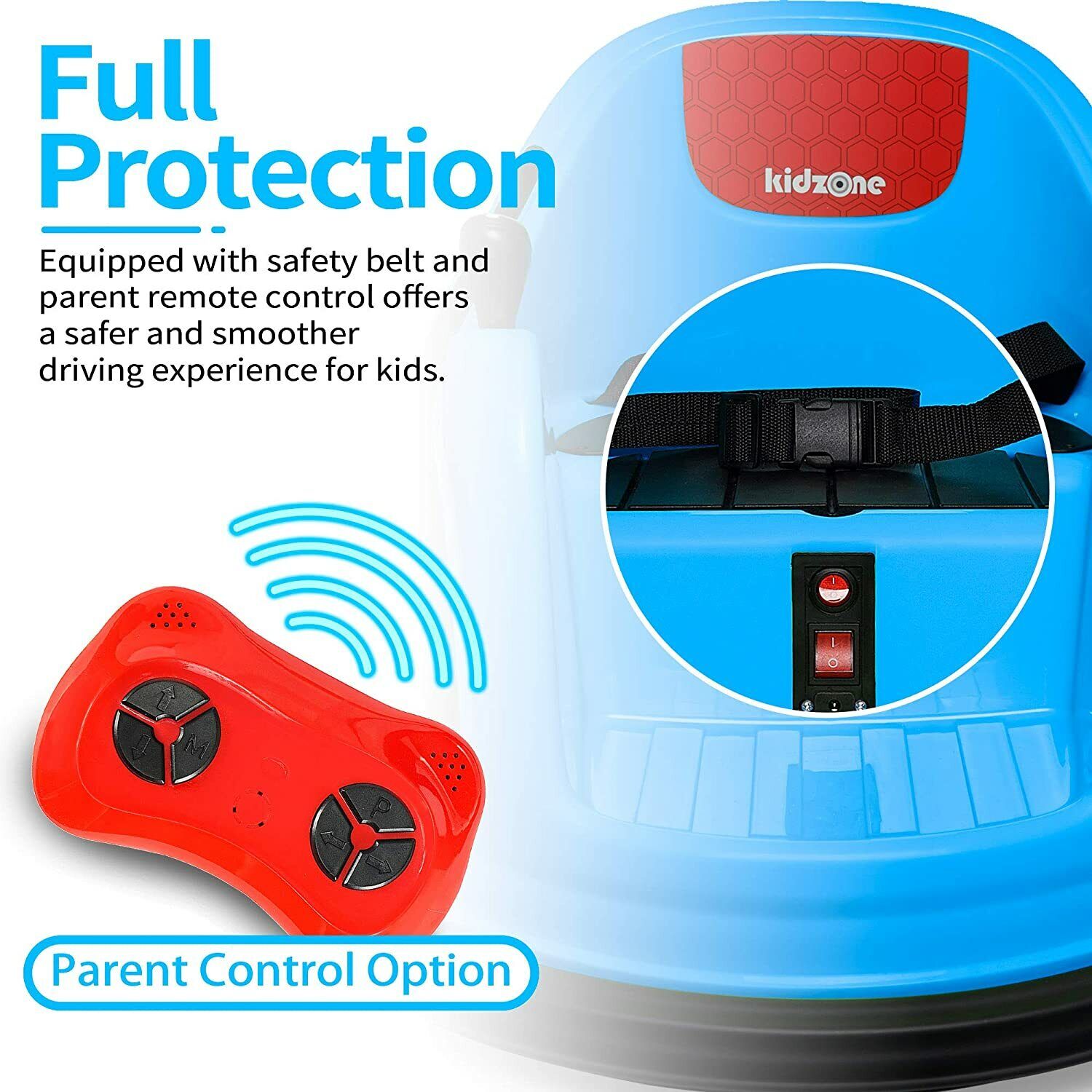 Electric Ride-On Bumper Car for Kids - 5 Vibrant Colors, Remote Control, and Lights Included