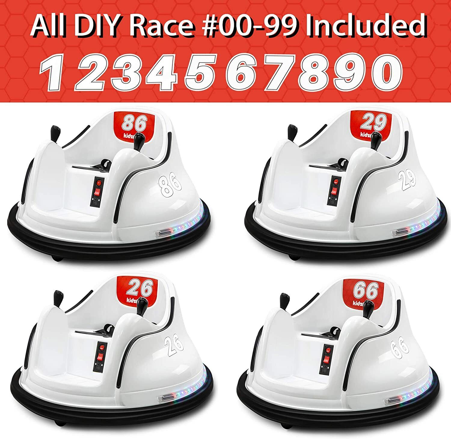 Electric Ride-On Bumper Car for Kids - 5 Vibrant Colors, Remote Control, and Lights Included