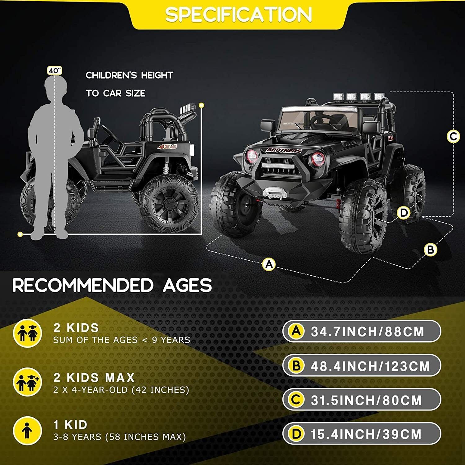 Electric Ride-On ATV Truck for Kids Ages 3-8: 12V/24V Power Wheel Car