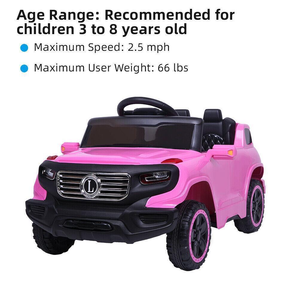 Electric Ride-On Car for Kids with 3 Speed Modes and Remote Control - Pink