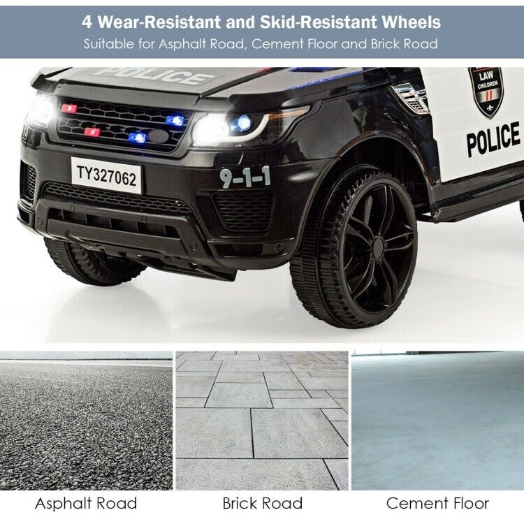 Electric Ride On Car for Kids with 3 Speeds, Lights, Music & Remote Control - 12V