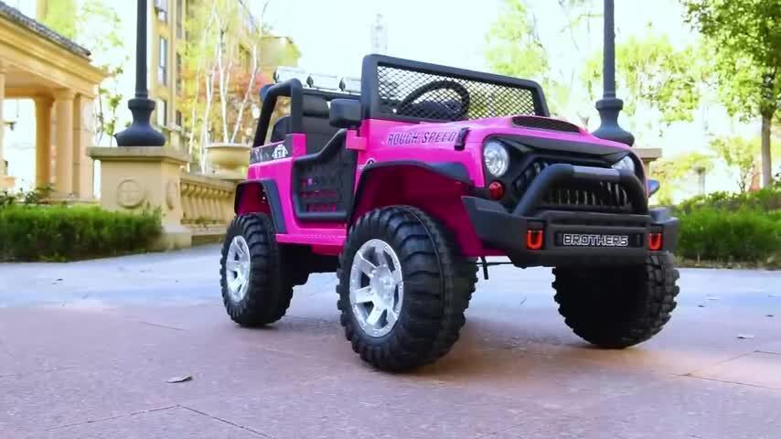 Electric Ride-On Car for Kids with LED Lights, MP3 Player, and Remote Control - 2 Seats, 12V
