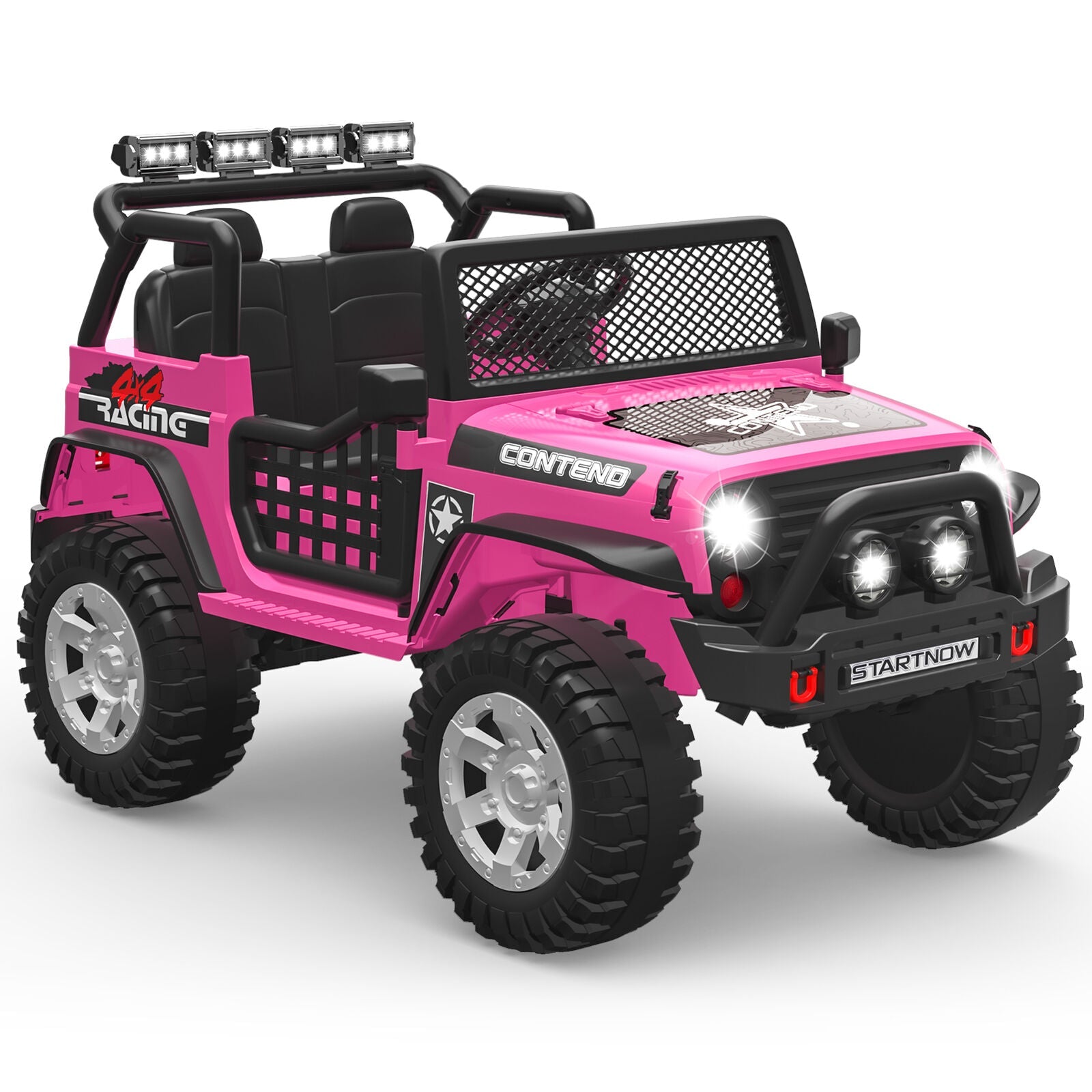 12V Electric Jeep Toy Car for Kids with LED Lights, MP3 Player, and Remote Control - Perfect Gift for Boys and Girls