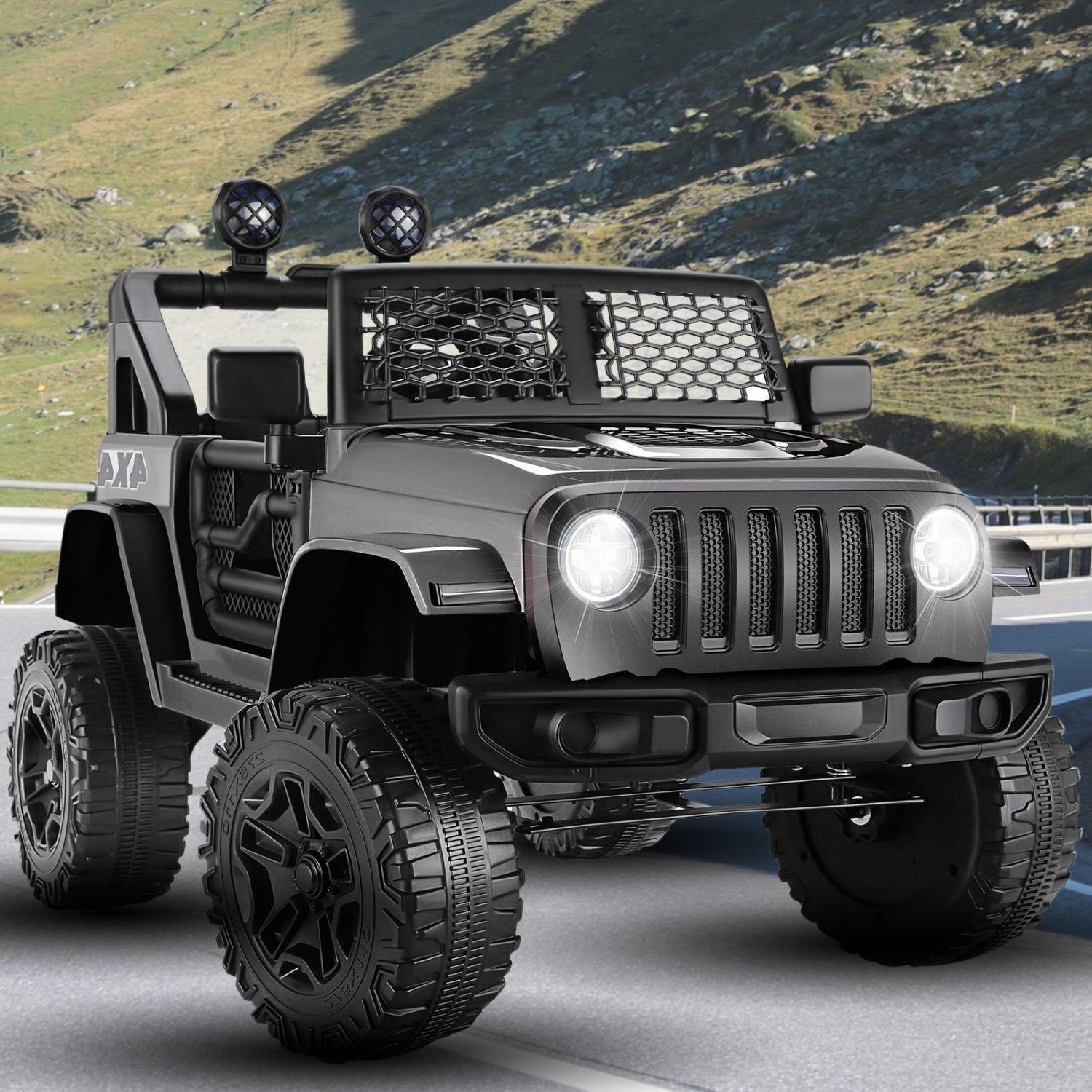 Electric Ride-On Car for Kids with MP3 Music, Lights, and Remote Control - AUX and USB Compatible