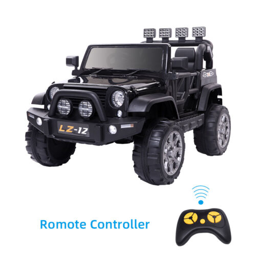 Electric Ride-On Car for Kids with Remote Control - 12V Rechargeable Battery, 4 mph Speed, Black