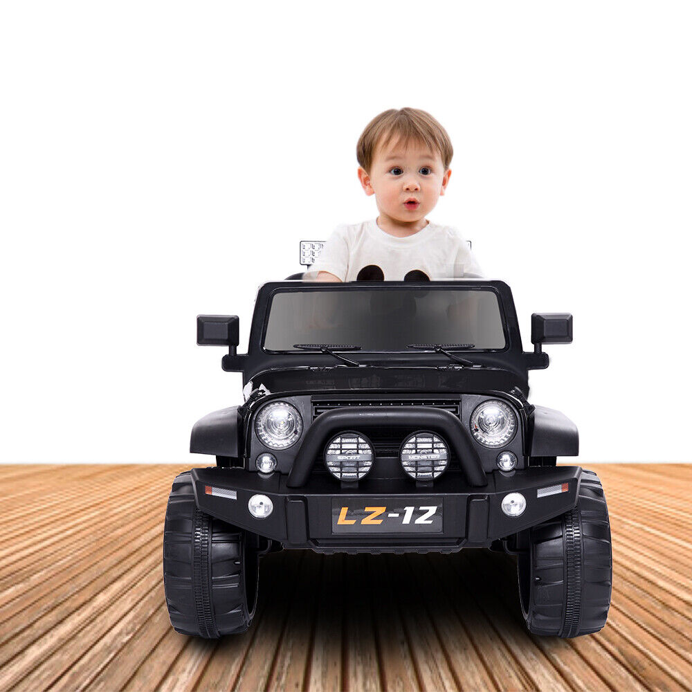 Electric Ride-On Car for Kids with Remote Control - 12V Rechargeable Battery, 4 mph Speed, Black