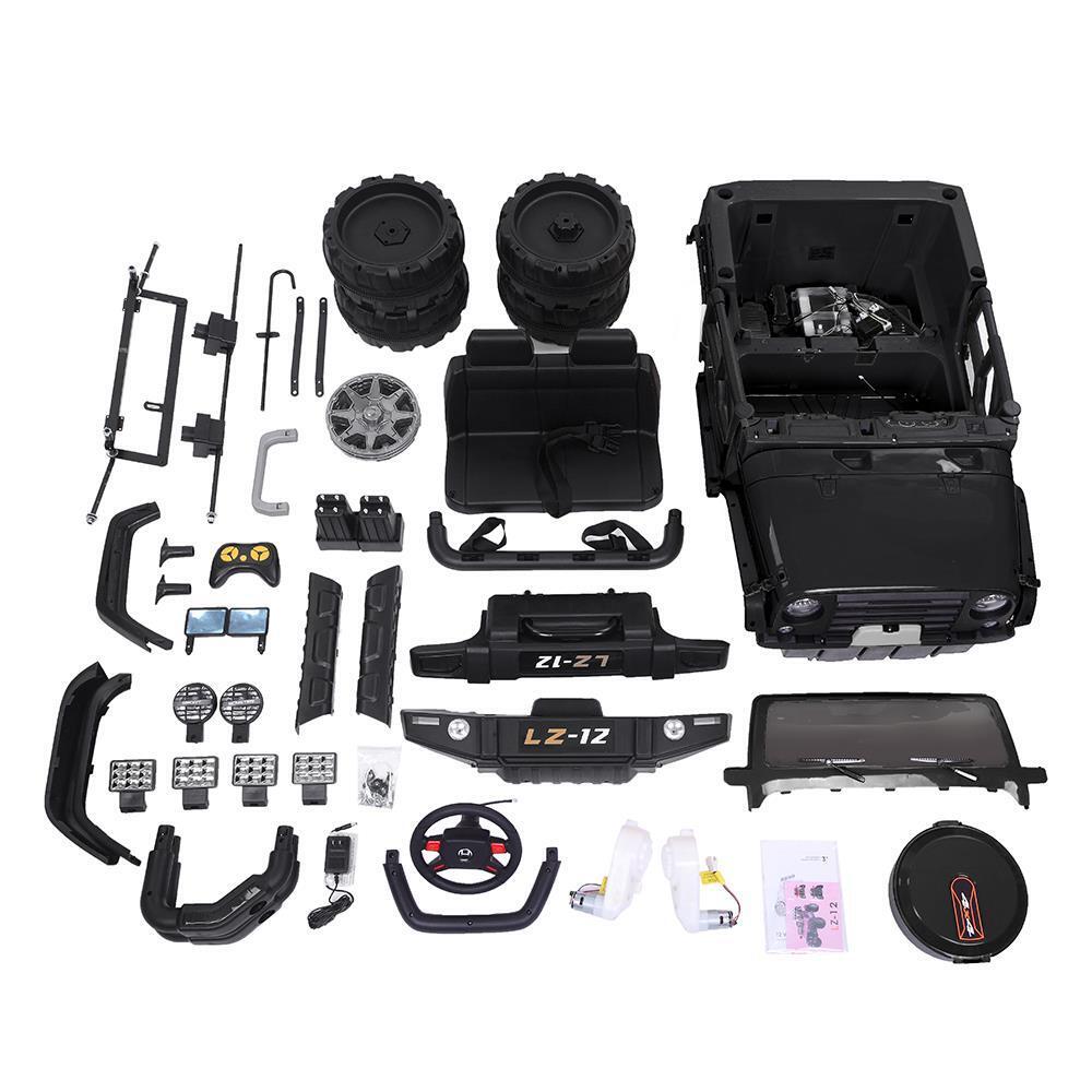 Electric Ride-On Car for Kids with Remote Control - 3 Speeds, 12V Battery, Black