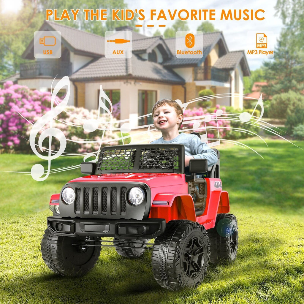 Electric Ride-On Car for Kids with Remote Control, 3 Speeds, and LED Lights - 12V