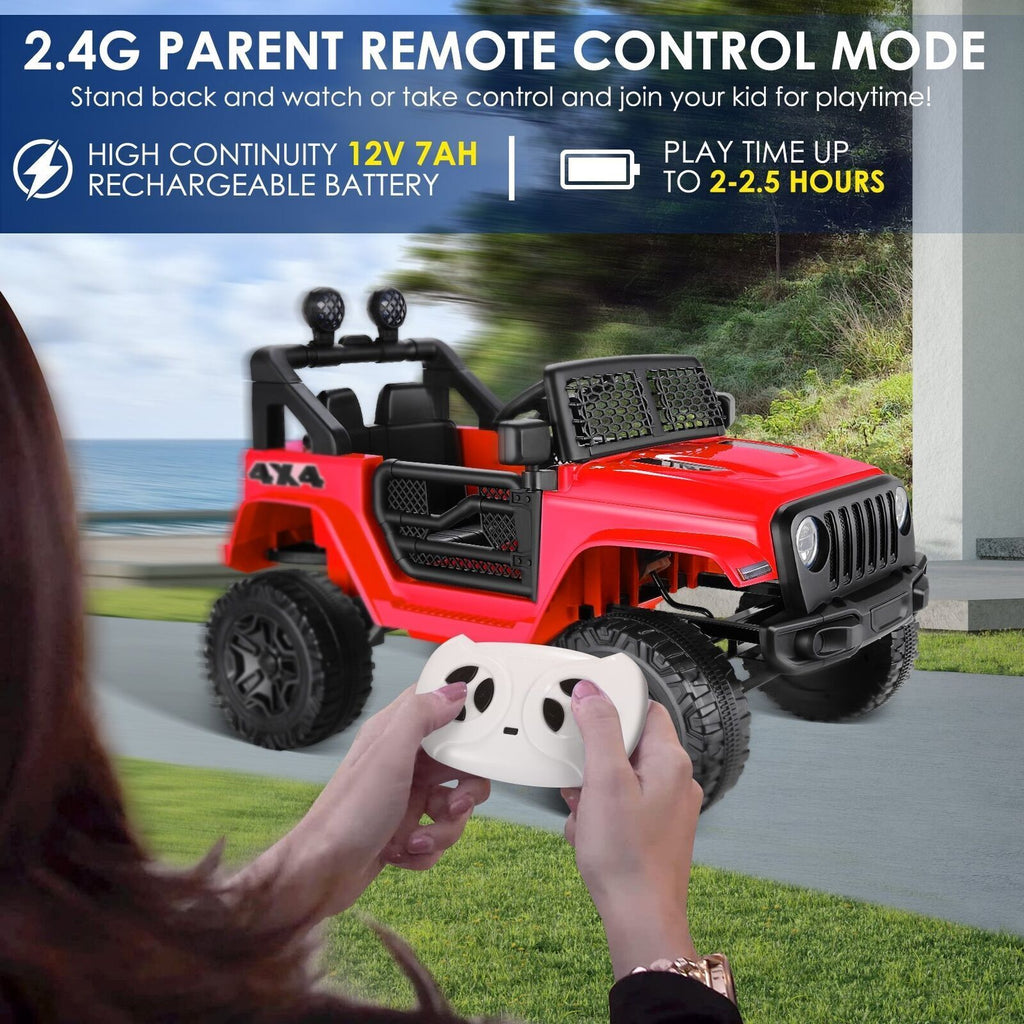 Kid-Powered Ride-On Car Truck with Remote Control, MP3, and LED Lights - 12V 7Ah