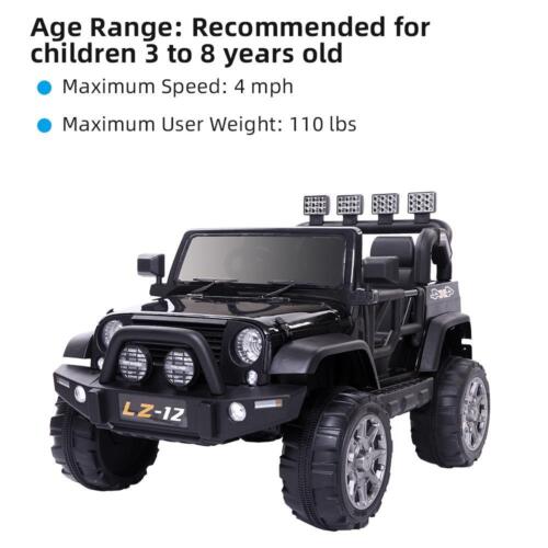 Electric Ride-On Car for Kids with Remote Control and 3 Speed Options - 12V, 7Ah, 4mph - Black