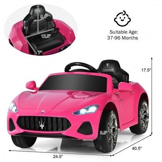 Electric Ride-On Car for Kids with Remote Control and LED Lights - Pink