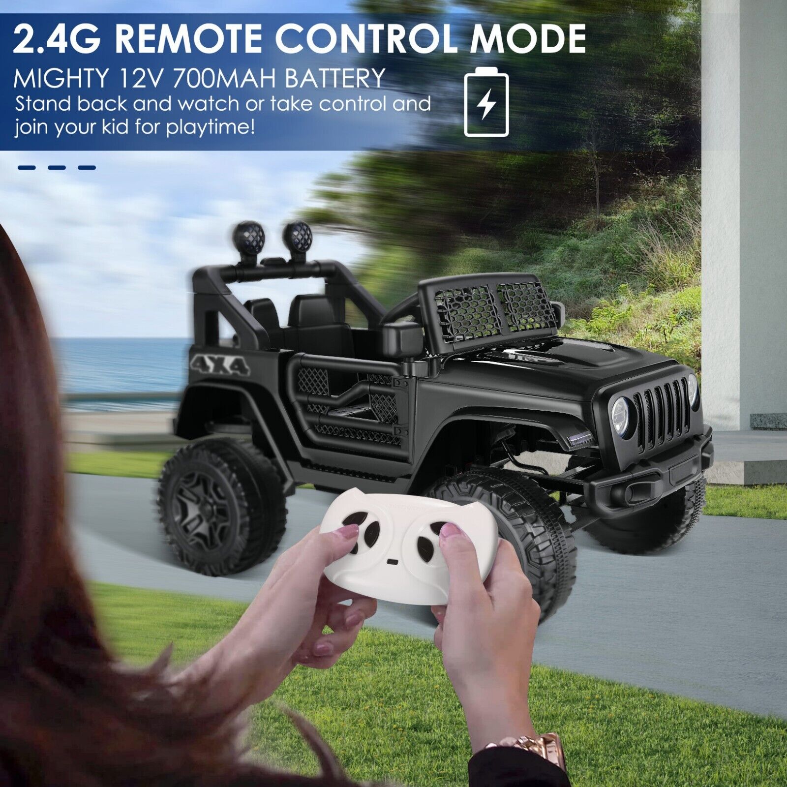 Electric Ride-On Car for Kids with Remote Control and MP3 Player - 12V Children's Truck
