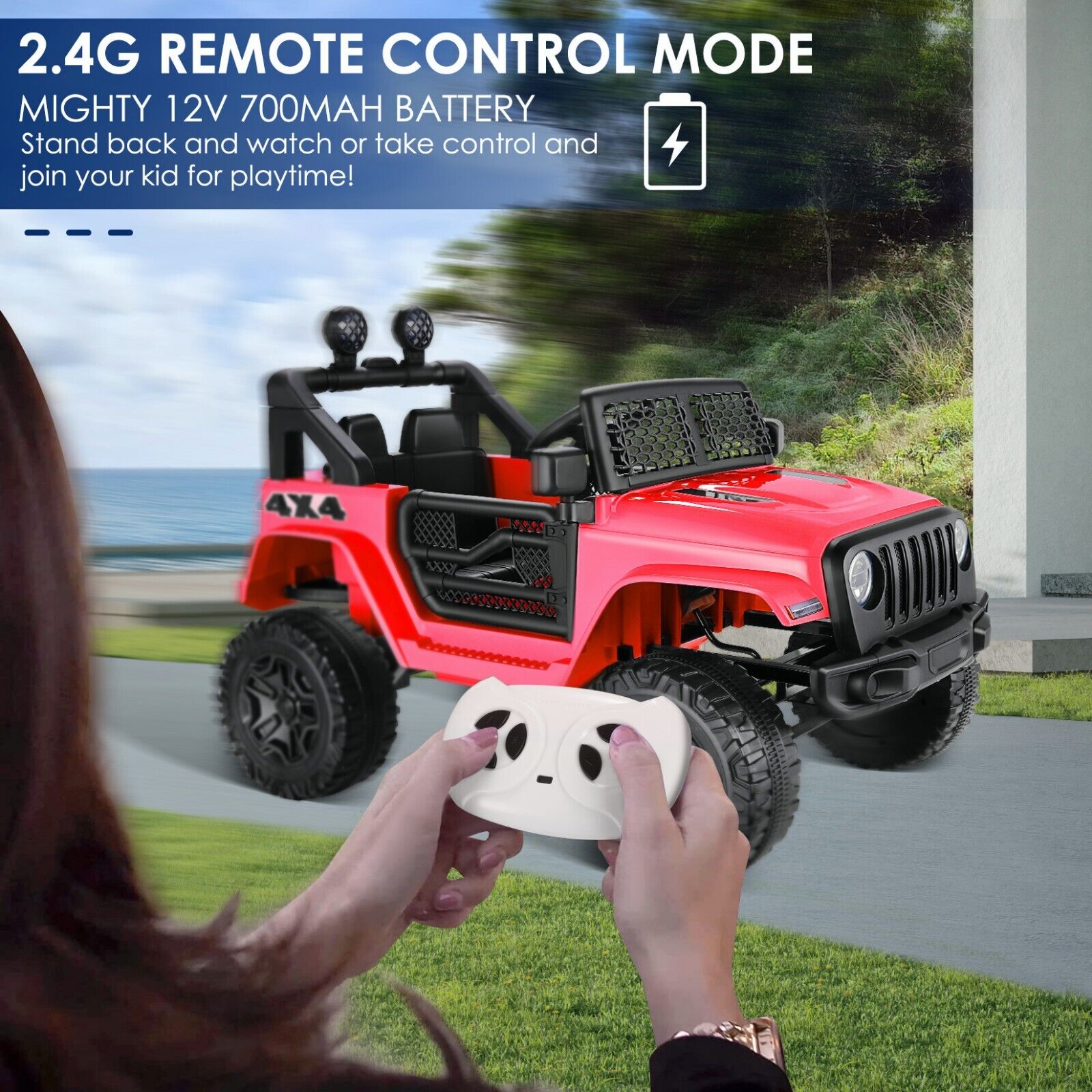 Electric Ride-On Car for Kids with Remote Control and MP3 Player - 12V Truck Design
