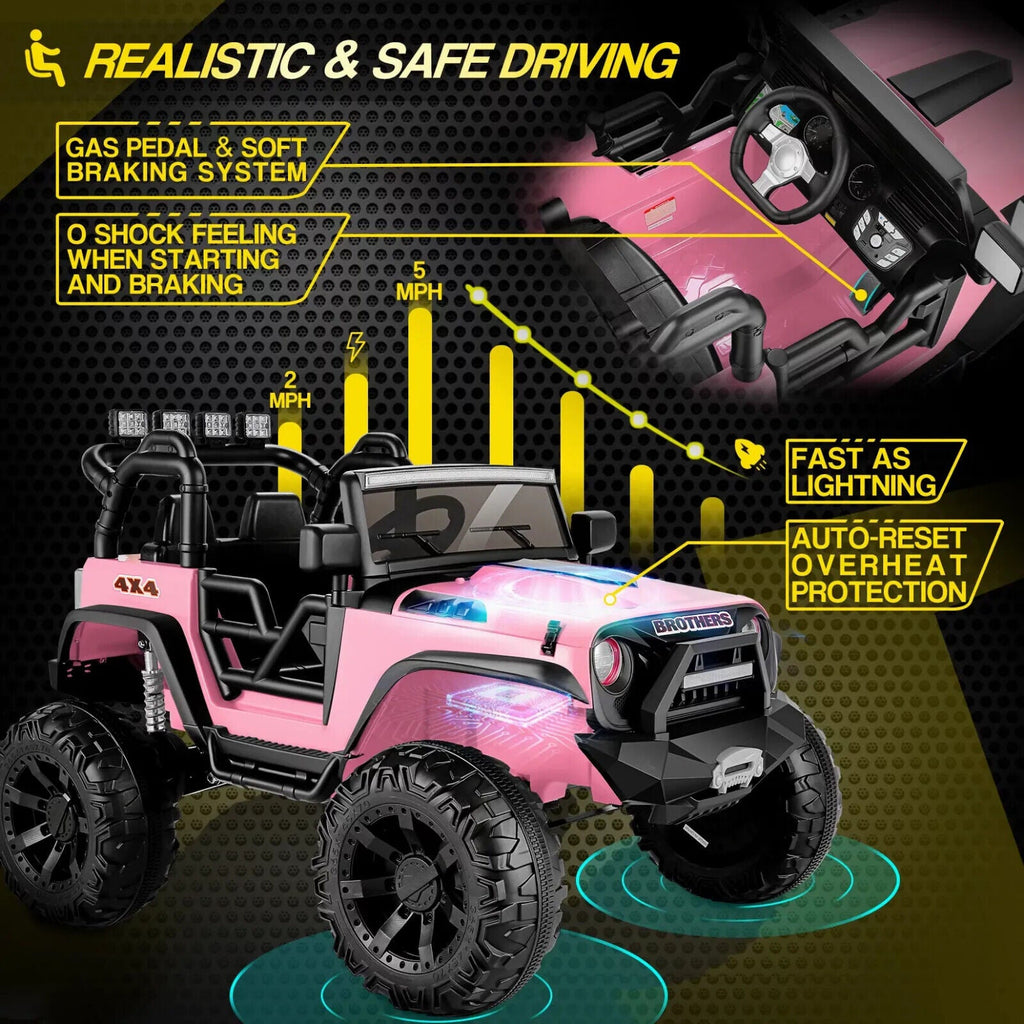 Electric Ride-On Car for Kids with Parental Remote Control, MP3 Player, and Gift Option - 24V Truck Toy